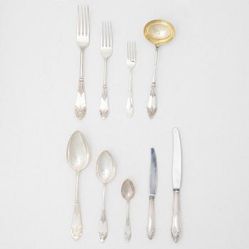 A 69 piece silver cutlery service, model "Empire", including C.G. Hallberg, 20th century.