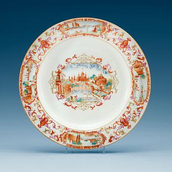 1567. A famille rose 'European Subject' serving dish, Qing dynasty, Qianlong (1736-95).