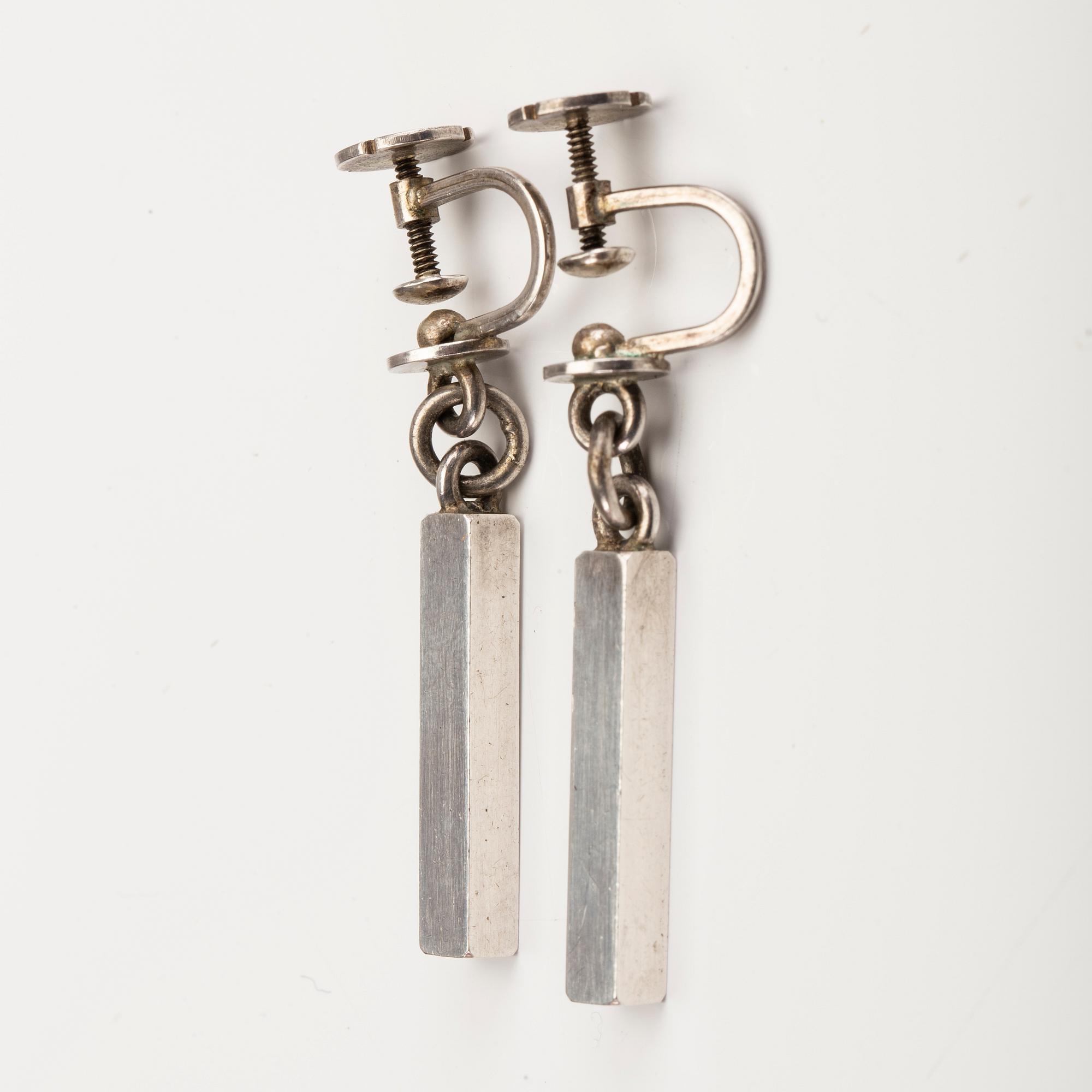 Wiwen Nilsson, silver, örhängen, 1963 Lund.