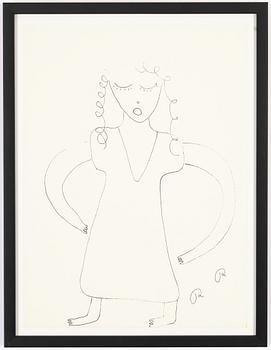 Roger Risberg, indian ink drawing, signed. Executed in 2008.
