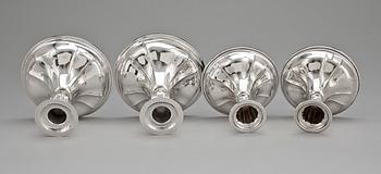 LJUSSTAKAR, 2 par, silver, bl a Norge 1900-tal.