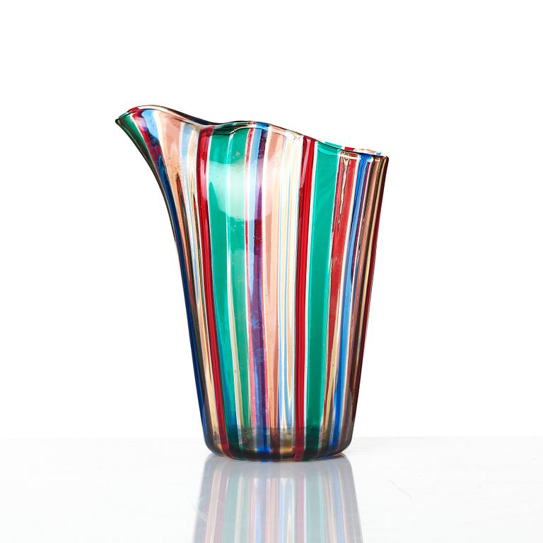 Gio Ponti, kanna och 9 st glas "Canne", Venini, Murano, Italien 1950-60-tal.