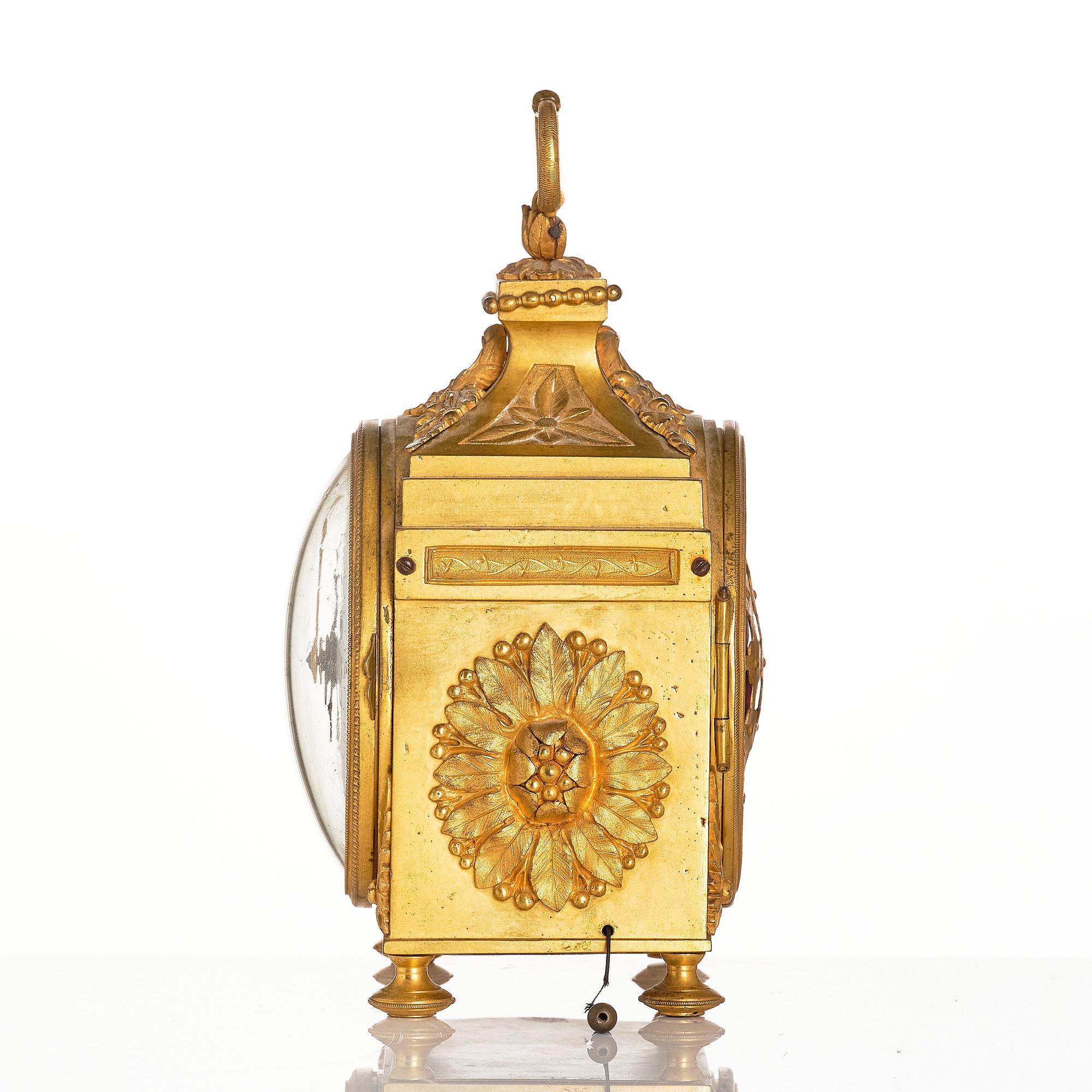 A Swiss ormolu 'pendule d'officer' with alarm by  Robert & Courvoisier (Chaux-de-Fonds, active 1781-1811).