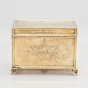 An ottoman empire gilded silver box, Abdul Hamid II's reign (1876-1909).