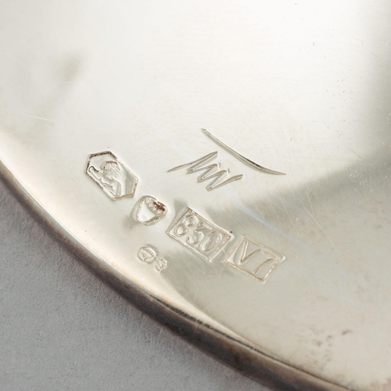 Tapio Wirkkala, ljusstakar, ett par, silver, "Trumpetti", Kultakeskus, Tavastehus, 1979.