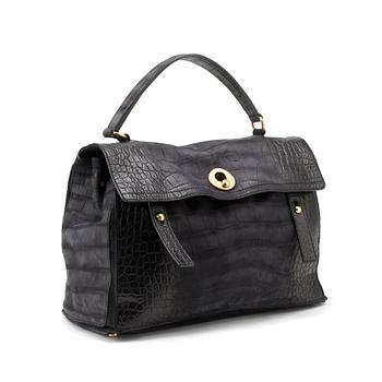 721. YVES SAINT LAURENT, a blue leather purse, "Muse two".