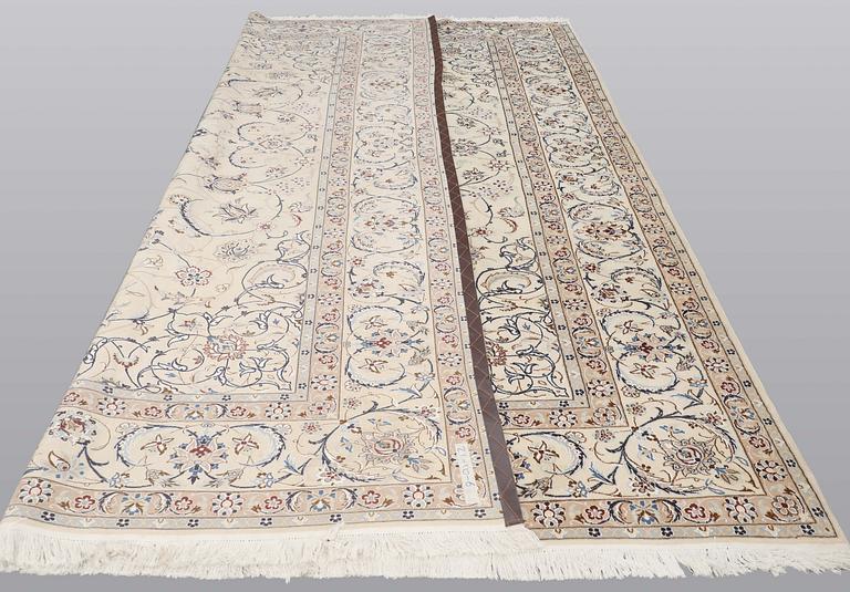Rug, Nain part silk, so-called 9LAA, approximately 388 x 286 cm.