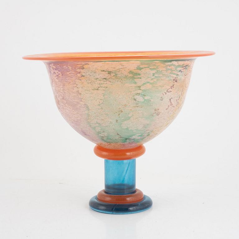 Kjell Engman, footed bowl, glass, Kosta Boda, not signed.