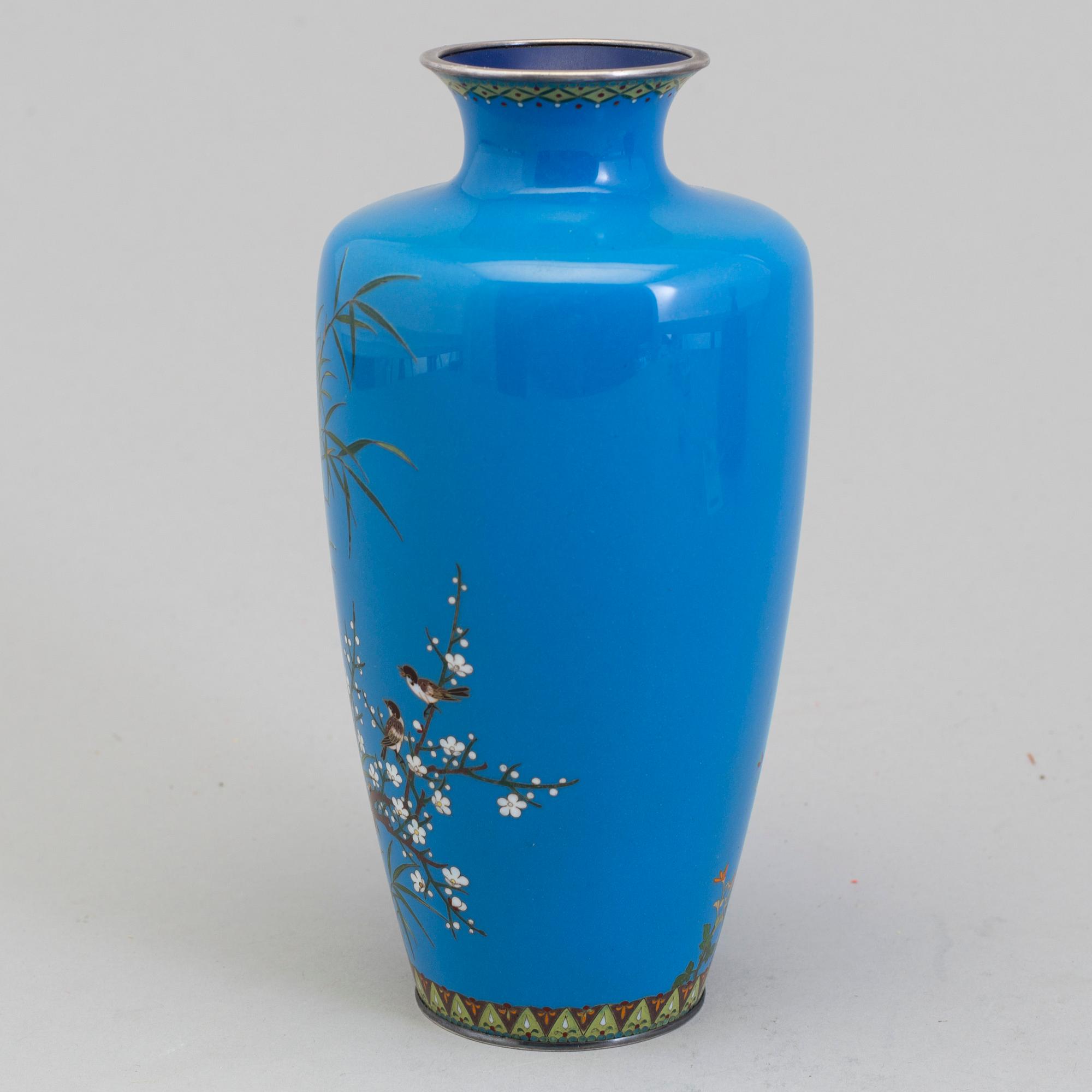 A cloisonne and silver vase, China, 20th century.
