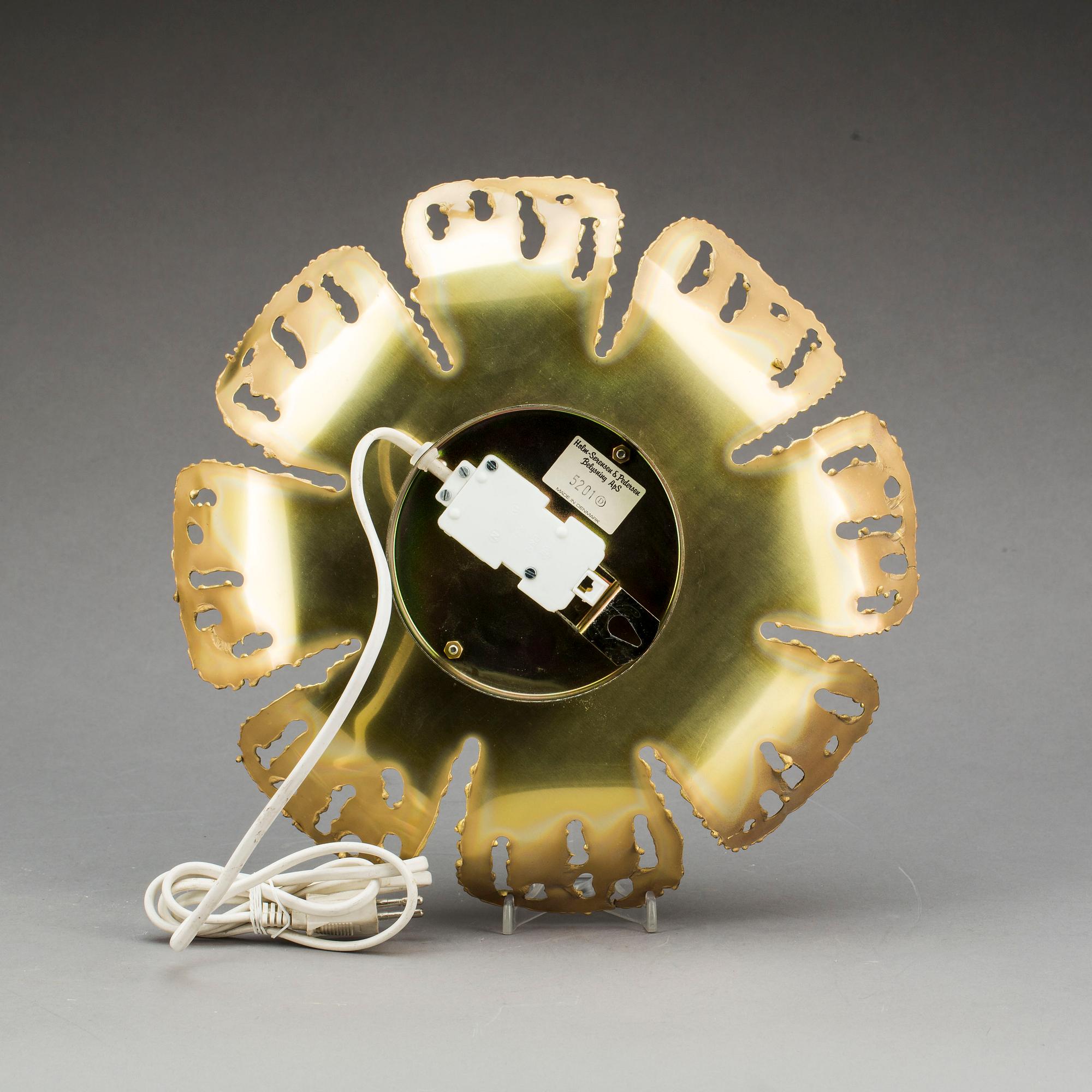 VÄGGLAMPA, mässing, Holm Sørensen & Co, Danmark, 1900-talets andra hälft.