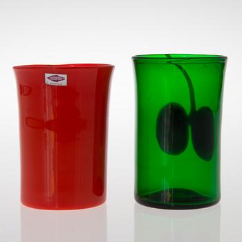 HEIKKI ORVOLA, MALJAKKOPARI, lasia, yksi signeerattu Heikki Orvola Nuutajärvi Notsjö, 1970-luvun alkupuoli.