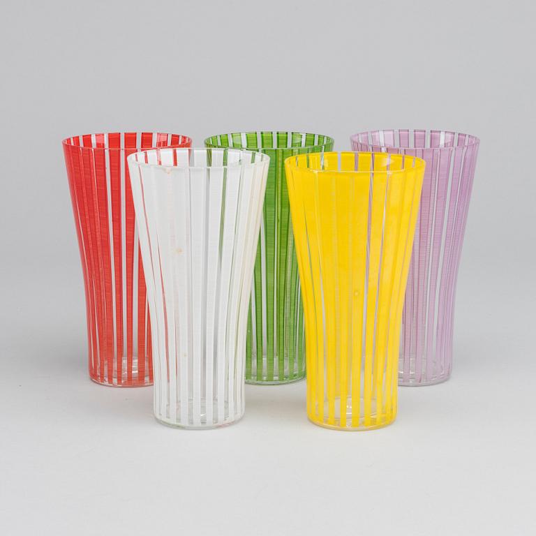 BENGT ORUP, five glasses, 'Strikt', Sweden 1950's-60's.