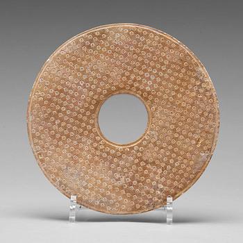 598. A Bi disc, probably Han dynasty (206 BC - 220 AD).