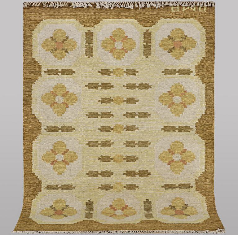 anne marie boberg, a flat weave carpet, ca 235 x 168 cm.