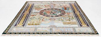 Rug, figural Tabriz, approx. 304 x 198 cm.