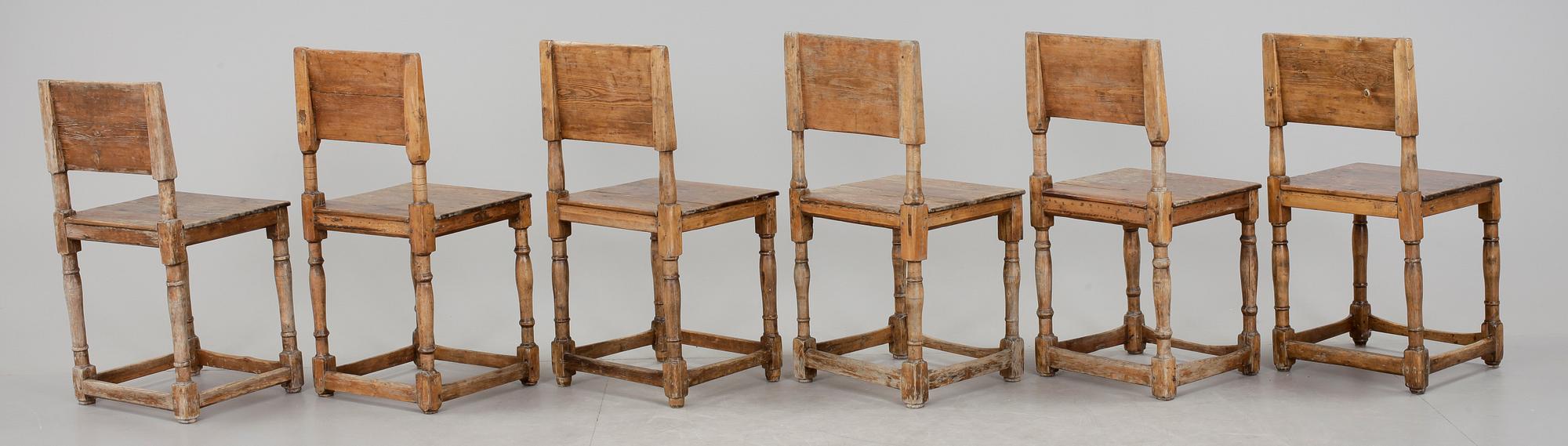 STOLAR, 6 stycken, 1800-tal.