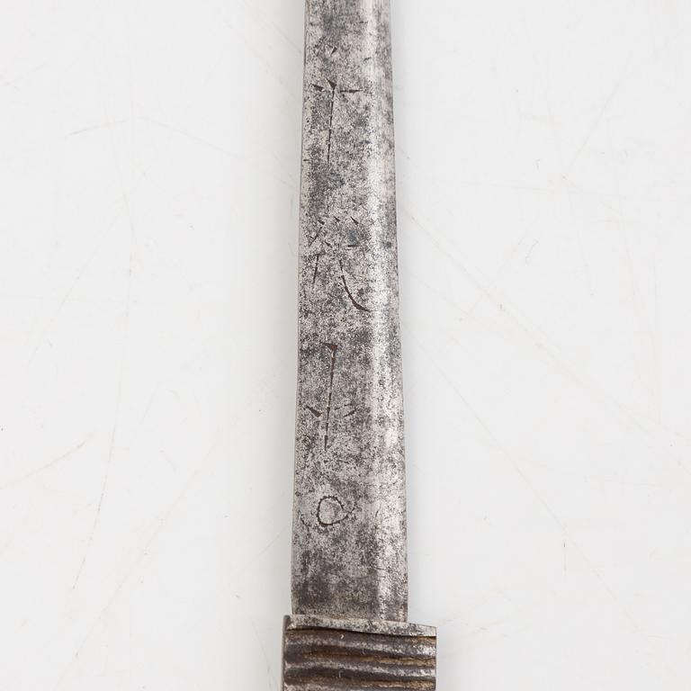 Wakizashi, mumei, from Japan in shirasaya with koshirae.