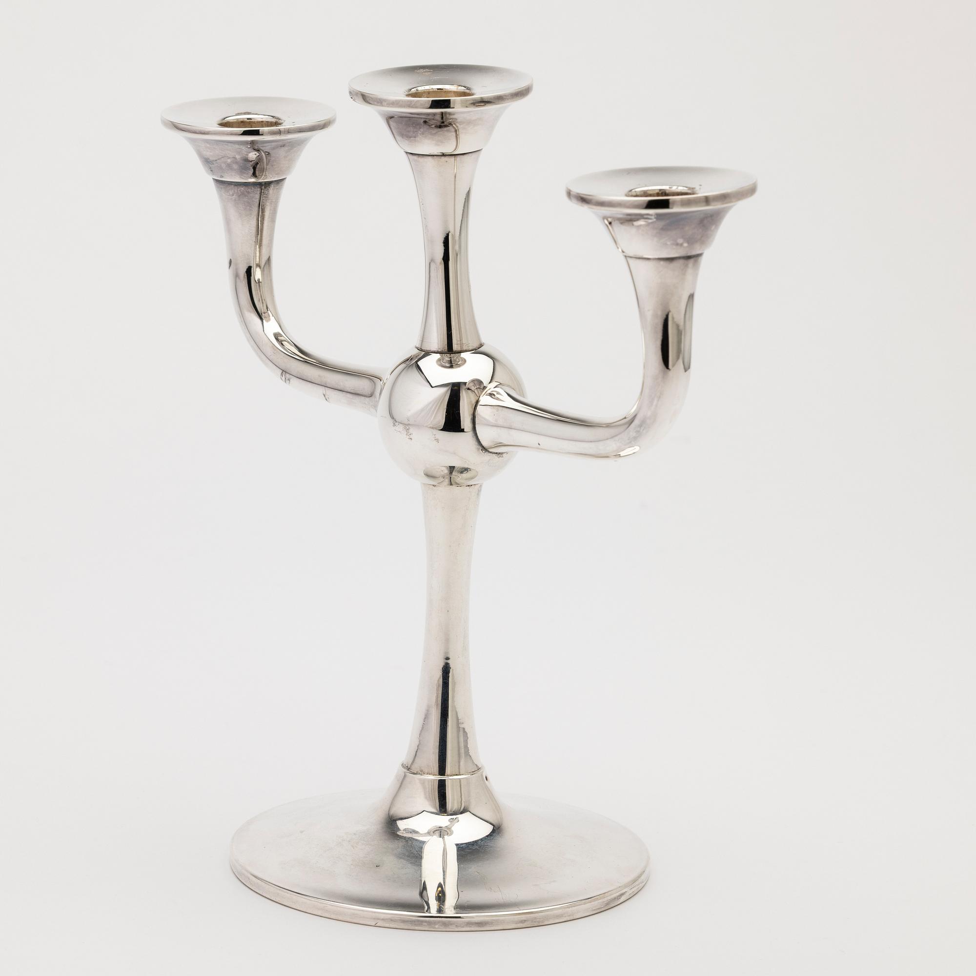 Candelabrum, silver, Karl J Ottesen, Norway, late 20th century.