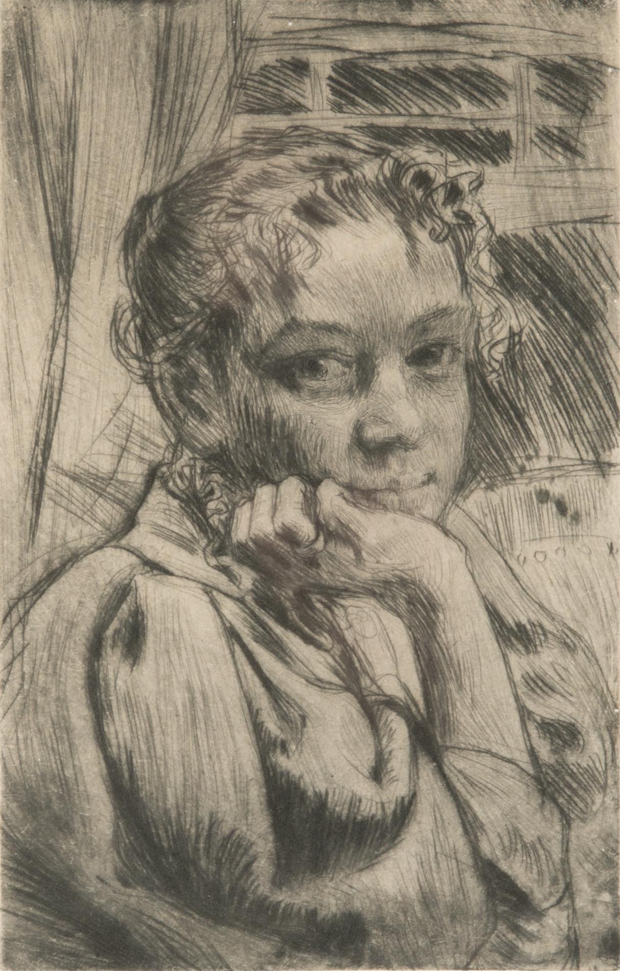 Akseli Gallen-Kallela, dry point, signed and dated in pencil.