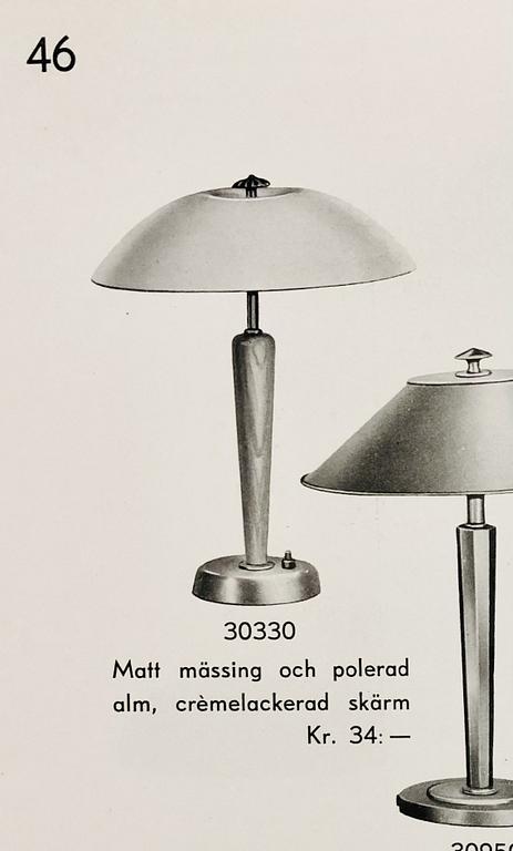 Bertil Brisborg, a set of two table lamps model "30330", Nordiska Kompaniet, 1940s.