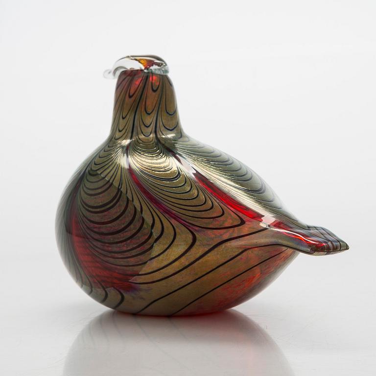 Oiva Toikka, a glass bird, signed O. Toikka, Nuutajärvi.