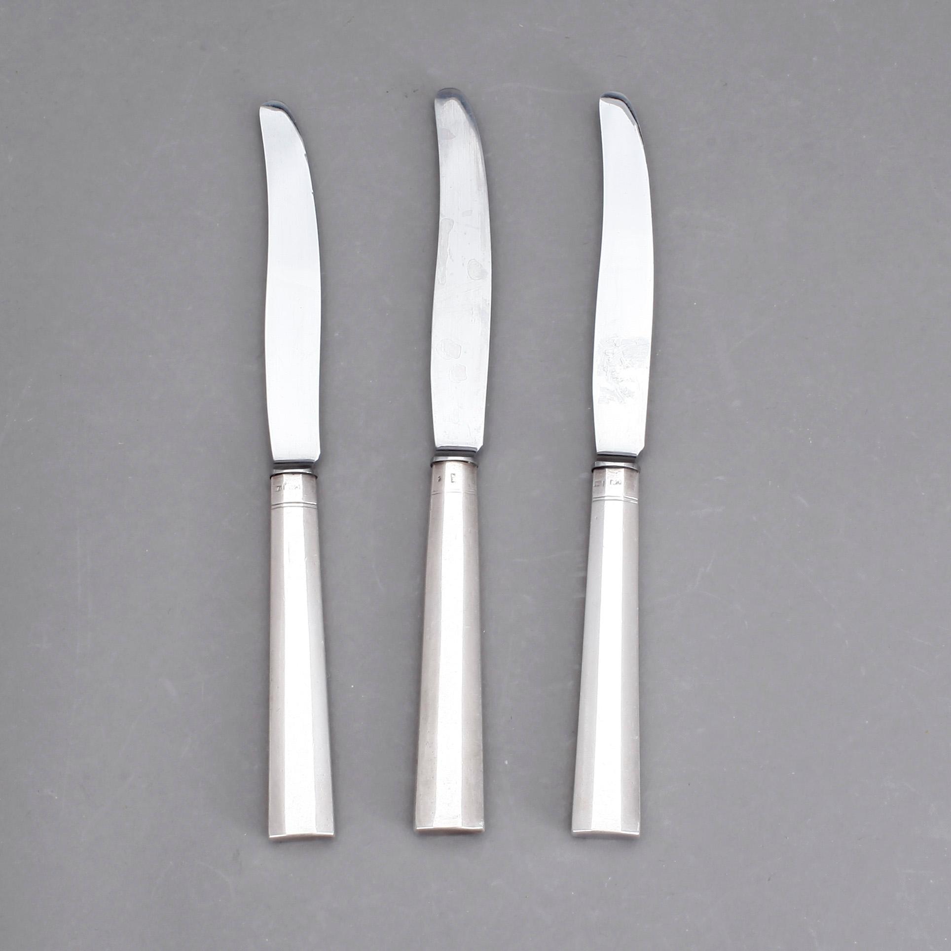 KNIVAR, 15st, silver, Carl Neuendorff d.ä, Karlskrona, 1845.