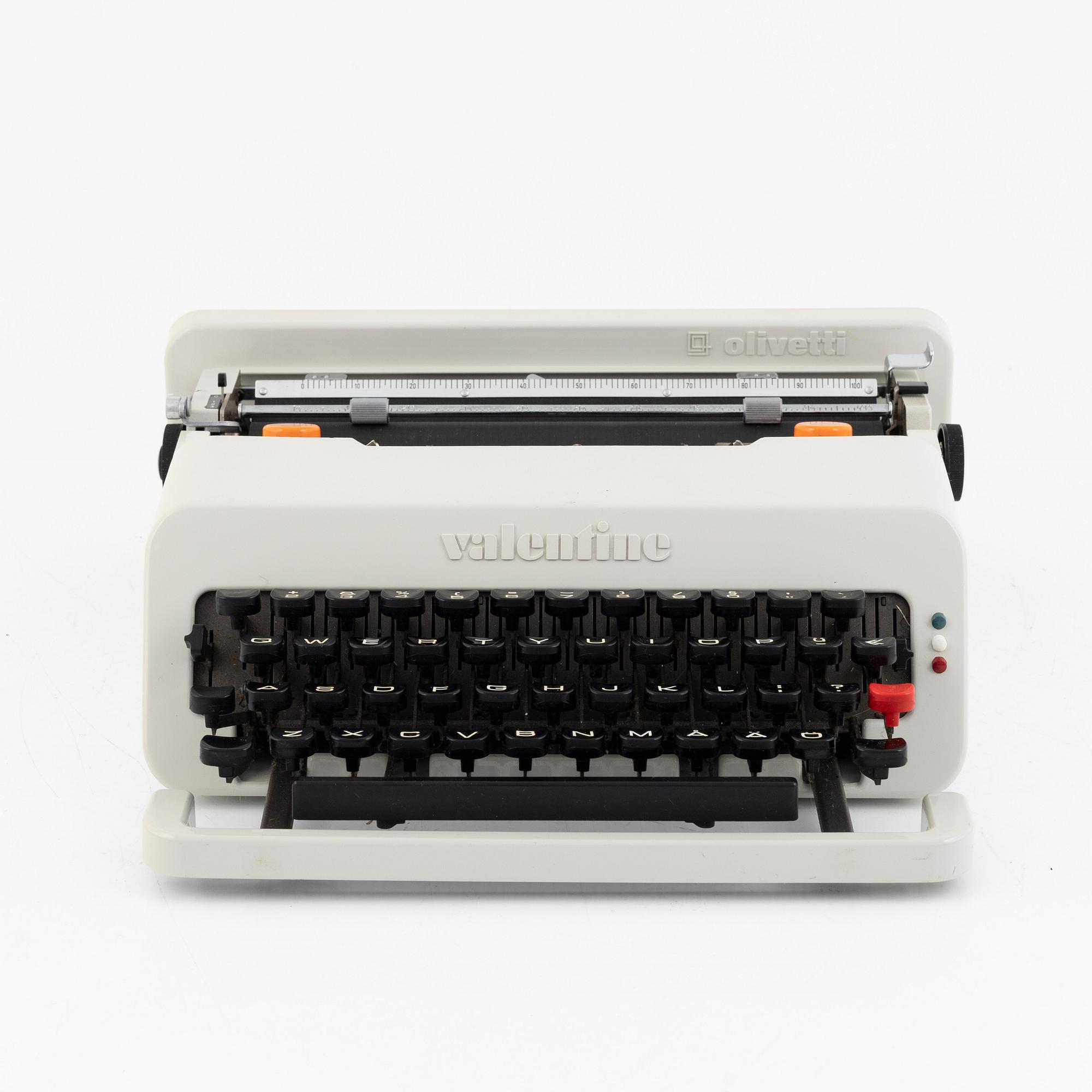 Ettore Sottsass, three 'Valentine' typwriters, Olivetti, Italy.