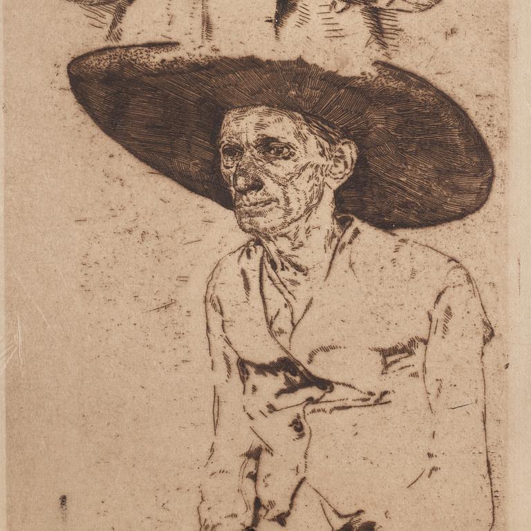 Lotte Laserstein, Portraits of two men in hats.