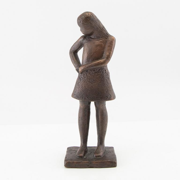 Lisa Larson, skulptur "Tonårsflickan", brons, Scandia Present, ca 1978, nr 184.