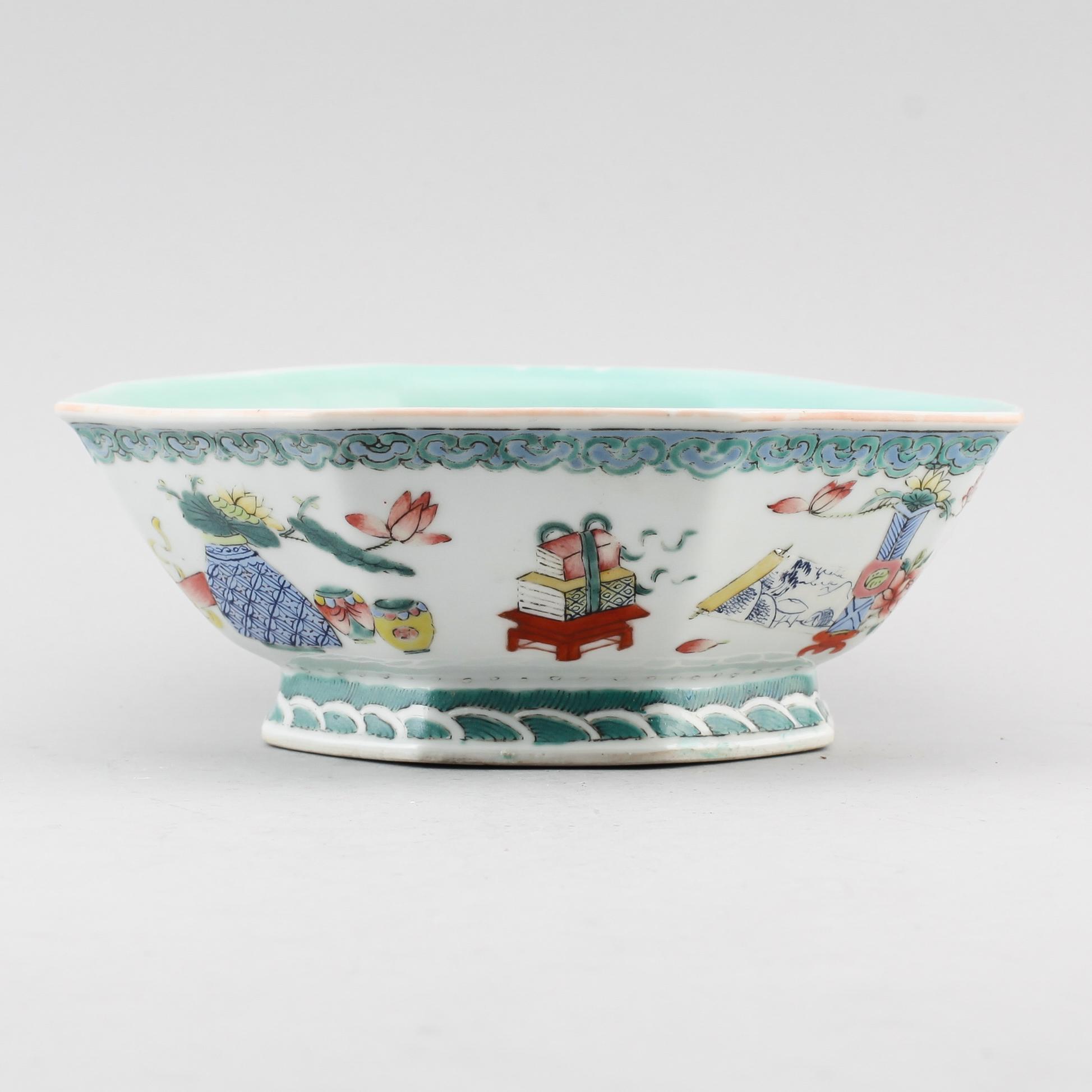 SKÅL, porslin, Kina, sent 1800-tal.