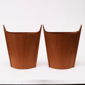 Two PS Heggen teak waste paper bins, Nordfjordeid, Norway 1960's.