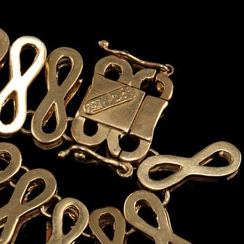 COLLIER, 18k guld med fasettslipade blå safirer, utländska stämplar. Vikt 85 g.