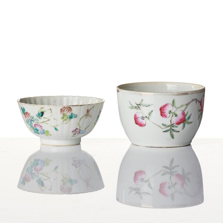 Parti, sex delar, porslin. Sen Qingdynasti/tidigt 1900-tal.