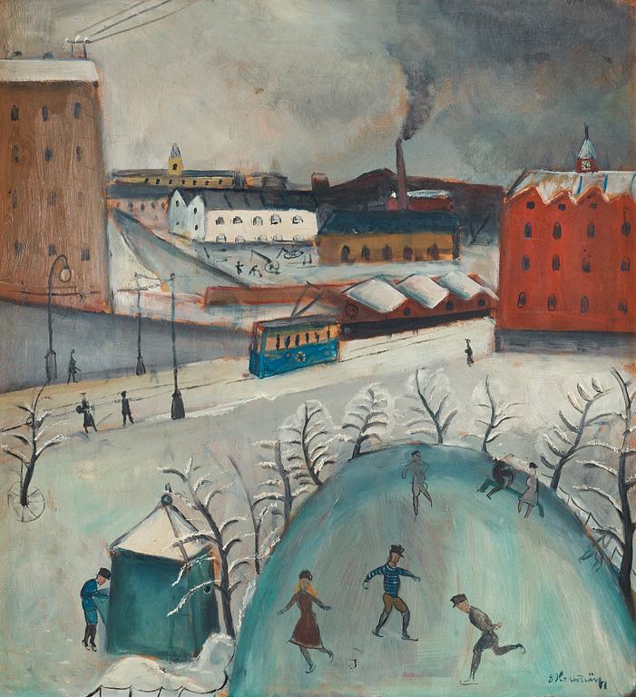 Eric Hallström, "Skridskobanan" (från Söder).