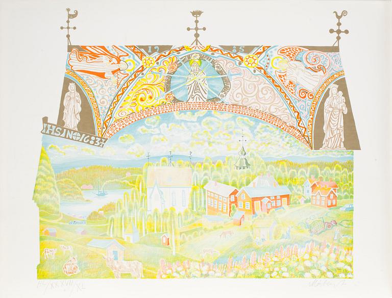 MÅRTEN ANDERSSON, 4 st, "Iggesundsmappen", grafiska blad, signerade och numrerade HC/XXXVII/XL.