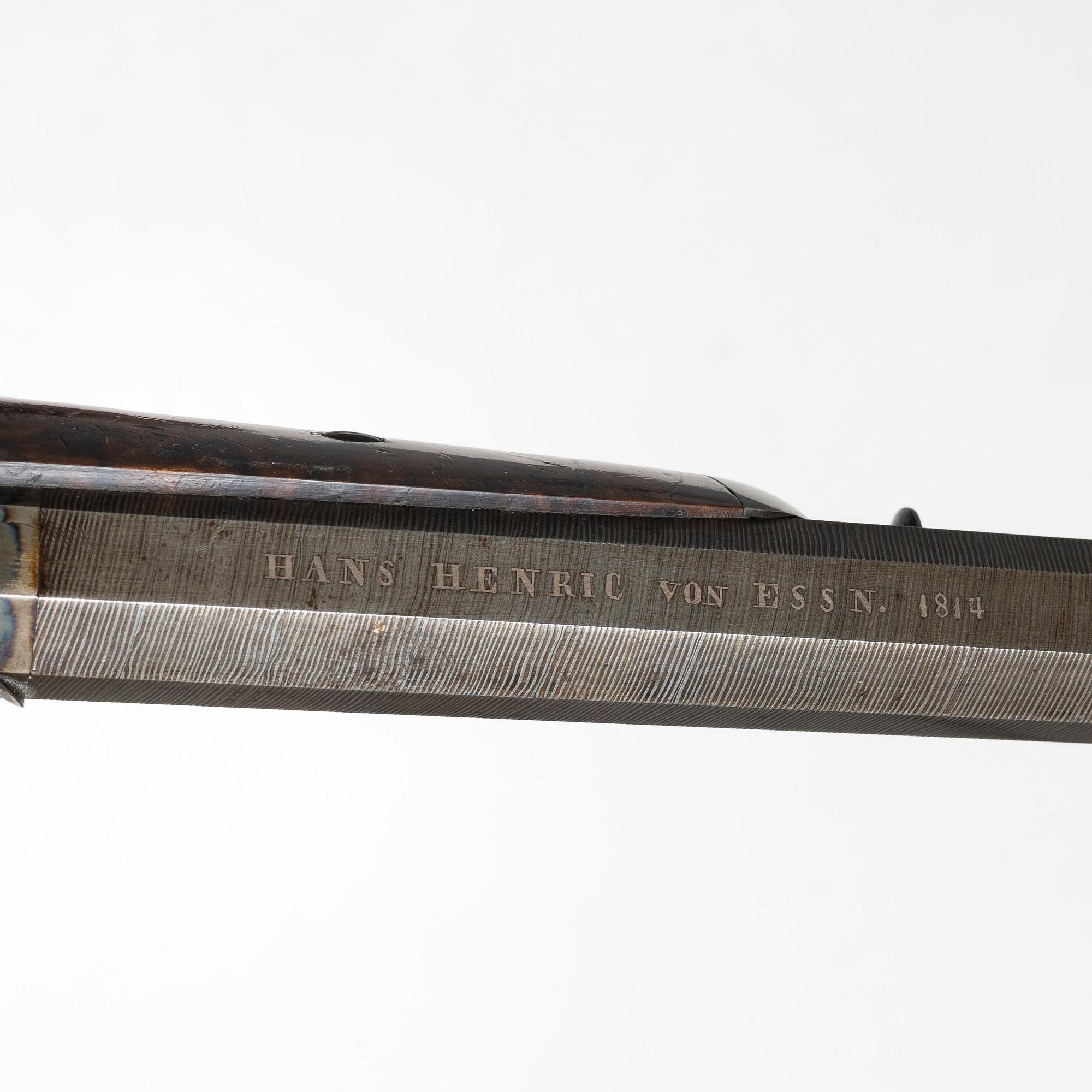 A piar of French percussion pistols, signed Aury, St. Etienne, 1850-80.
