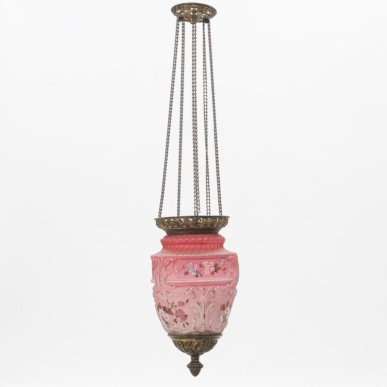 A glass ceiling lantern, turn of the Century 1900.