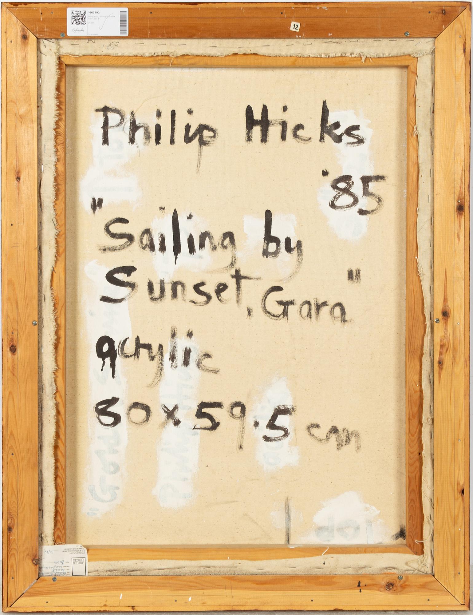 Philip Hicks, "Sailing by sunset, Gara".