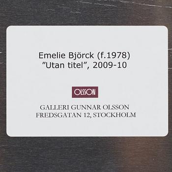 Emelie Björk, oil on aluminum, signed and dated 2009-10 on verso.