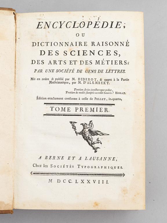 The Encyclopédie, 1778-81 (39 vols).