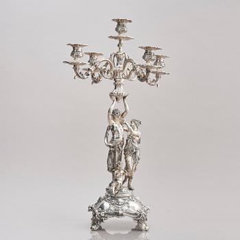 Lale Silverware & Co Ltd, femarmade kandelabrar, tre stycken, sterling silver, Istanbul, Turkiet 1900-tal.