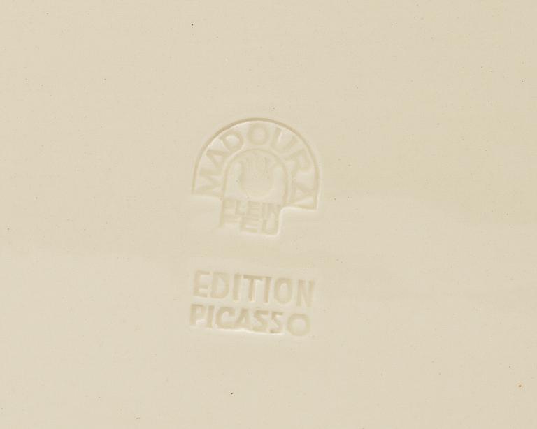 A Pablo Picasso earthenware dish, "Corrida Sur Fond Noir", Madoura, Vallauris, France 1953.
