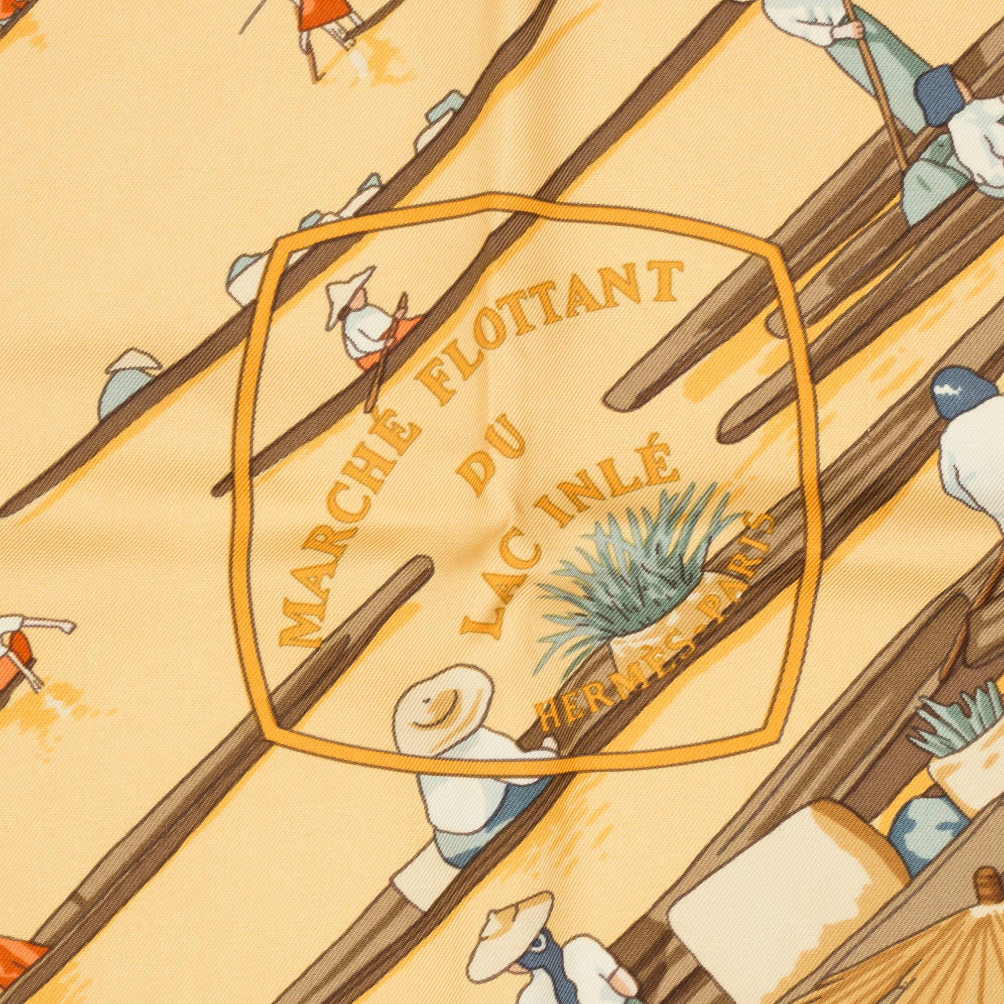 HERMÈS, "MARCHÉ FLOTTANT", scarf.