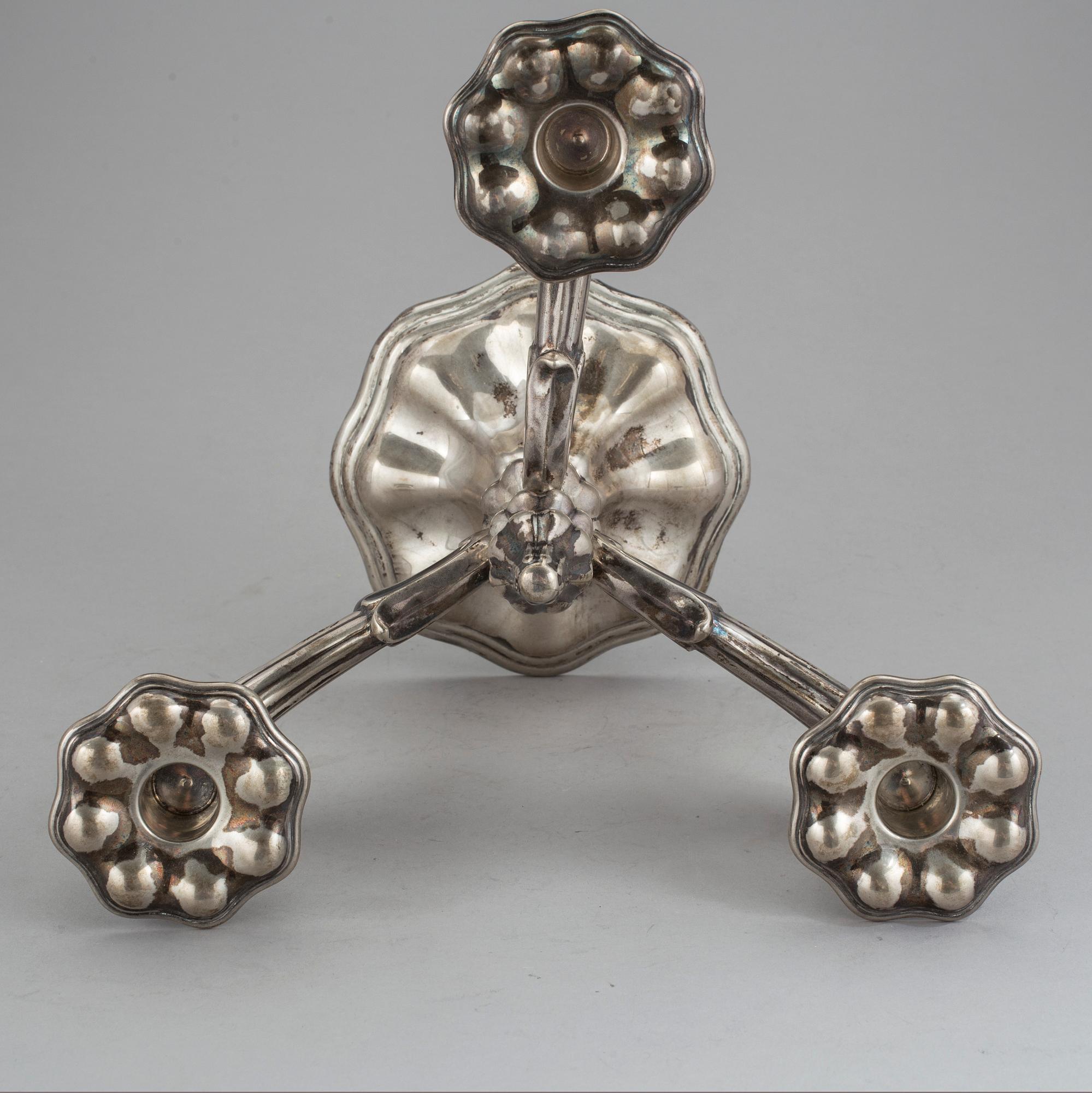 KANDELABER, silver, CG Hallberg, Stockholm 1937.