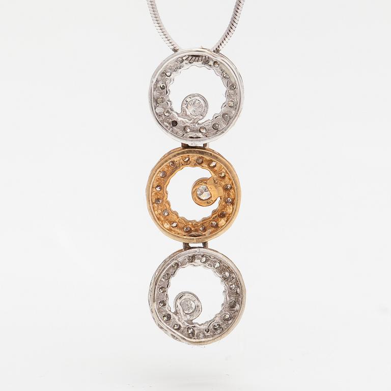 HALSBAND, 14K vit- och gultguld, diamanter ca 0.33 ct tot.