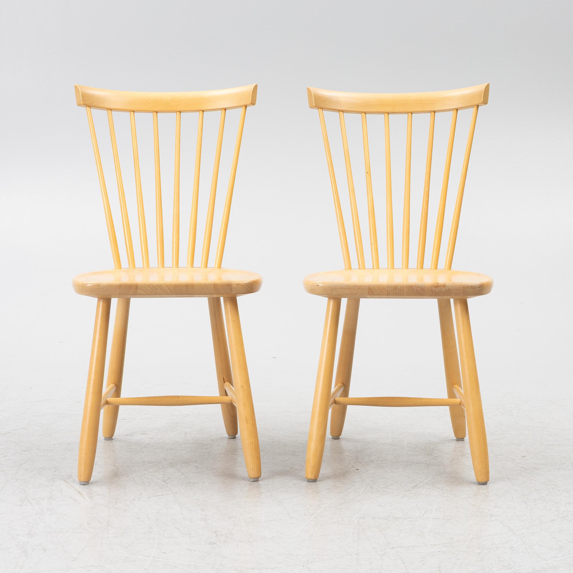 Carl Malmsten, chairs, a pair, "Lilla Åland", Stolab, 2007.