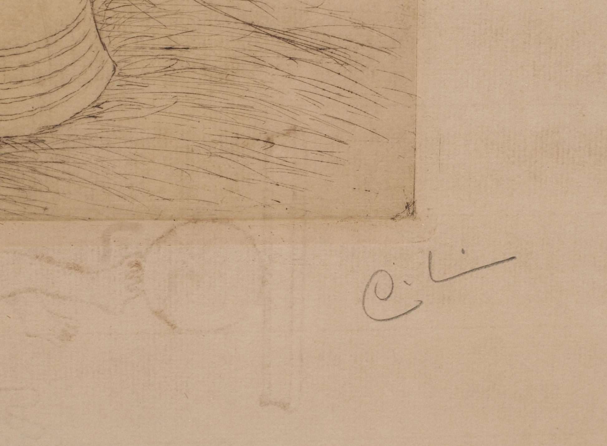 CARL LARSSON, etsning, monogramsignerad.