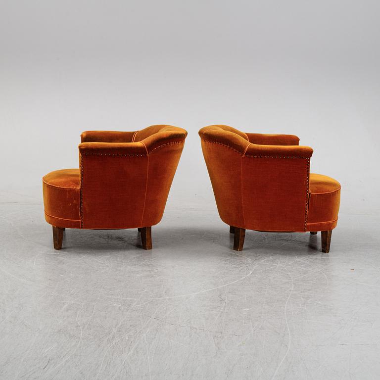 Otto Schulz, tillskrivna ,fåtöljer
ett par, 1940-tal.