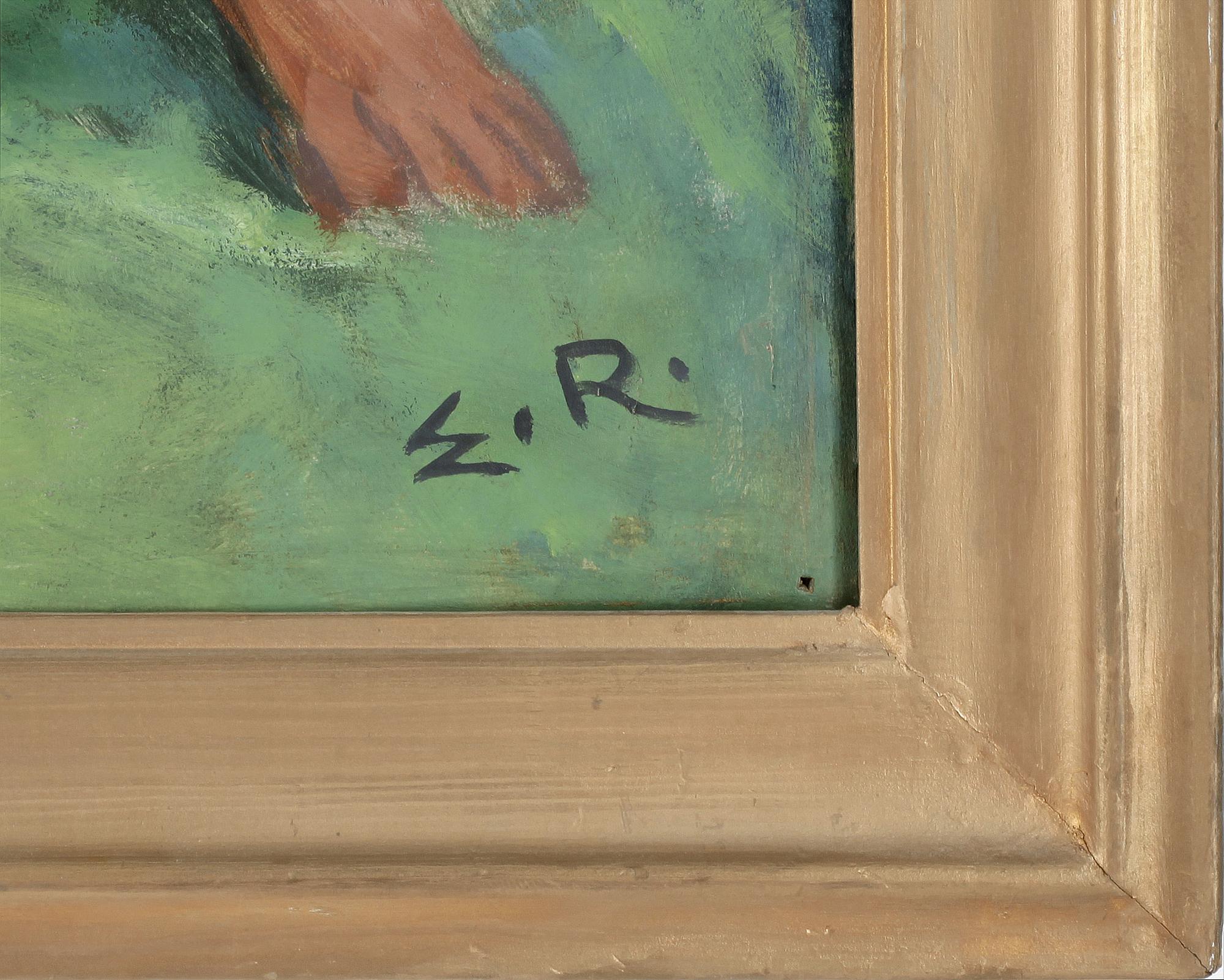 OKÄND KONSTNÄR, olja på pannå, Sverige, 1910/20-tal. Signerad E.R.