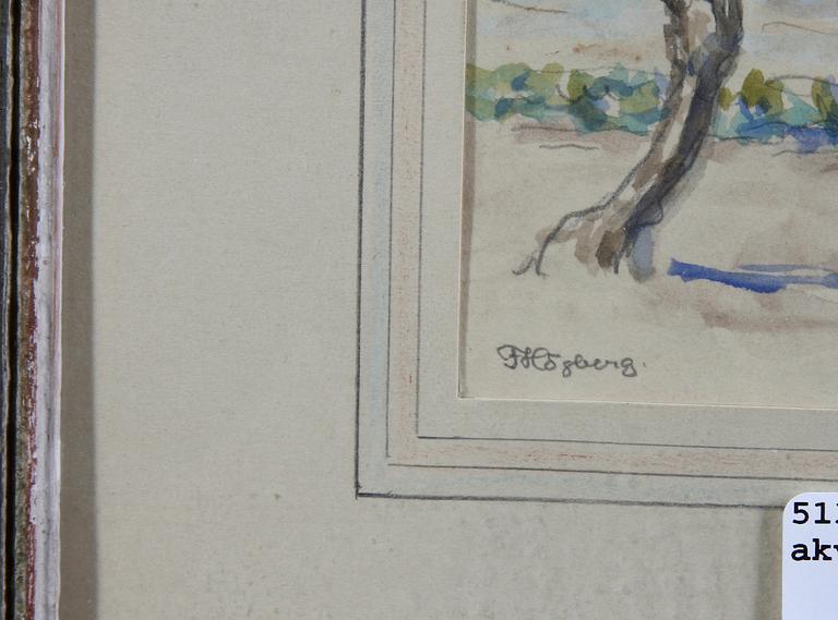 HÖGBERG, FRITZ, akvareller, 2 st, sign.